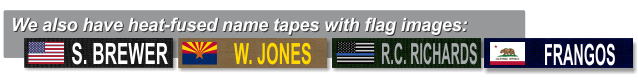 Name tapes with flag images