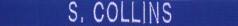 Name tape: White thread on medium blue backing