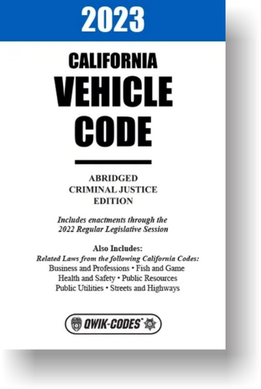 2023 QwikCodes California Vehicle Code Books Abridged Closeout