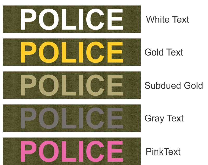 PVC Patch w/ Velcro, OD Green w/ Black Lettering, POLICE, 4