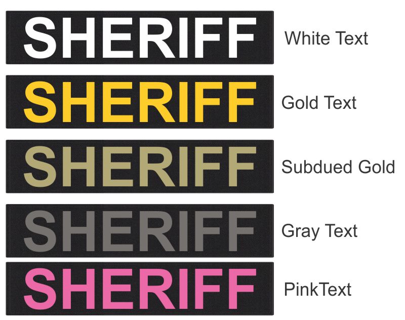 SHERIFF Tactical ID Patches - 11x4 - Gray Lettering