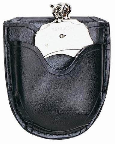 Aker Leather A506-BP Black Plain Open Handcuff Case 