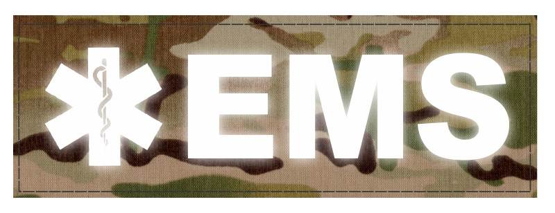 EMS Patch - Star of Life - 6x2 - Reflective Lettering - Multicam Backing - Hook Fabric - Click for larger image EMS Patch - Star of Life - 6x2 - Reflective Lettering - Multicam Backing - Hook Fabric