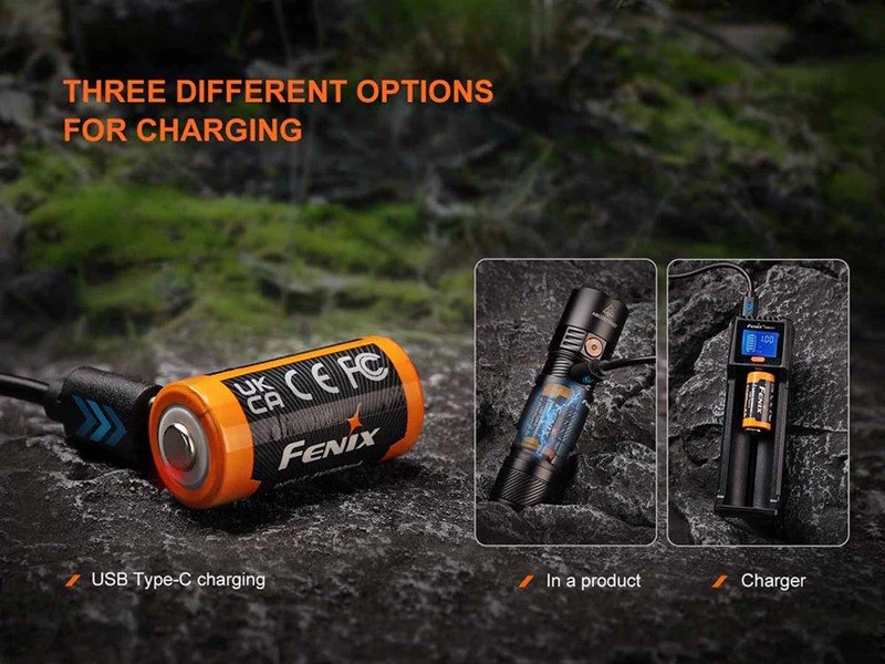 Fenix ARB-L16-1050UP 16340 Rechargeable Battery - Click for larger image Fenix ARB-L16-1050UP 16340 Rechargeable Battery