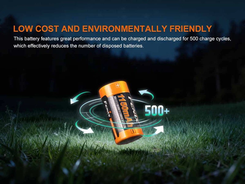 Fenix ARB-L16-1150P 16340 Rechargeable Battery - Click for larger image Fenix ARB-L16-1150P 16340 Rechargeable Battery