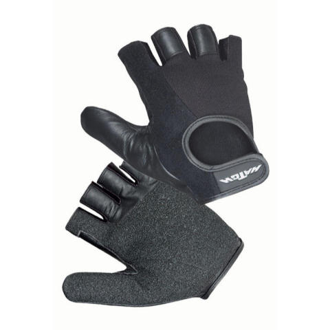 Hatch Wheelchair Gloves - black, leather palm, Mesh Back, Large