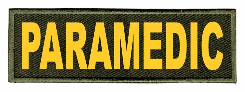 PARAMEDIC ID Patches 6x2 - Gold Lettering - Twill Backing