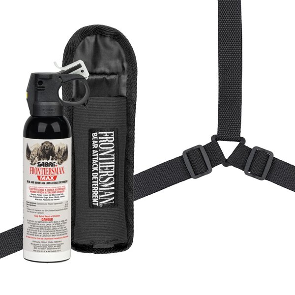 Sabre 7.9 oz. Bear Spray & Mountain Lion Spray with Chest Holster - Click for larger image Sabre 7.9 oz. Bear Spray & Mountain Lion Spray with Chest Holster
