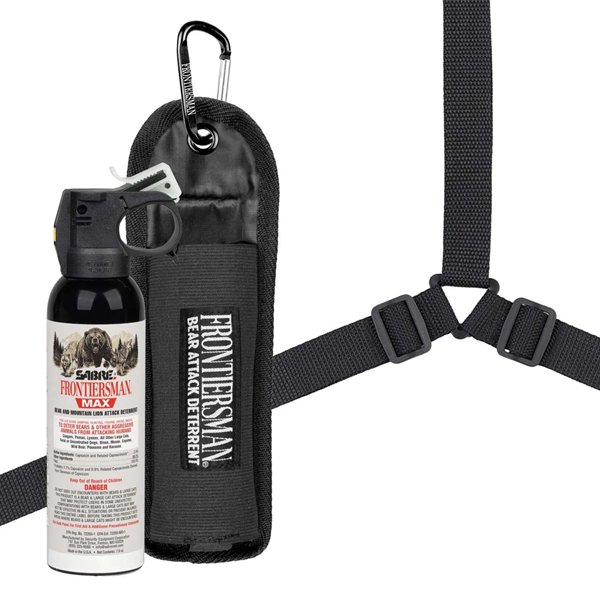 Sabre 7.9 oz. Bear Spray & Mountain Lion Spray with 3-in-1 Holster - Click for larger image Sabre 7.9 oz. Bear Spray & Mountain Lion Spray with 3-in-1 Holster