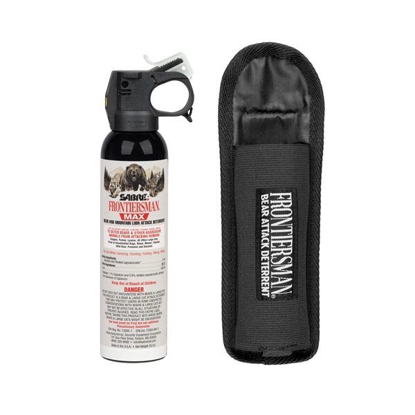 Sabre 9.2 oz. Bear Spray & Mountain Lion Spray with Holster - Click for larger image Sabre 9.2 oz. Bear Spray & Mountain Lion Spray with Holster
