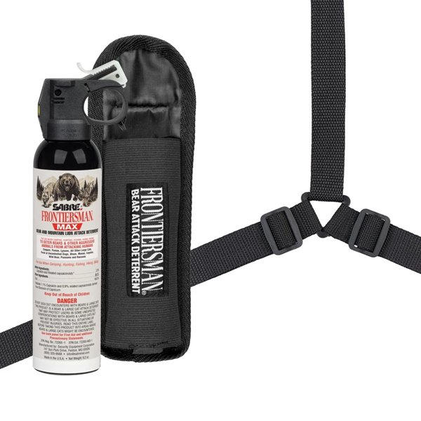Sabre 9.2 oz. Bear Spray & Mountain Lion Spray with Chest Holster - Click for larger image Sabre 9.2 oz. Bear Spray & Mountain Lion Spray with Chest Holster