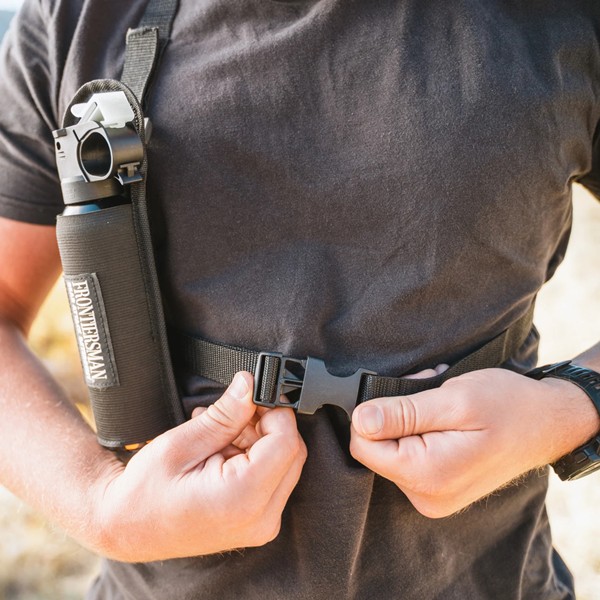 Sabre Chest Holster For 7.9 and 9.2 oz. Bear Spray Canisters - Click for larger image Sabre Chest Holster For 7.9 and 9.2 oz. Bear Spray Canisters