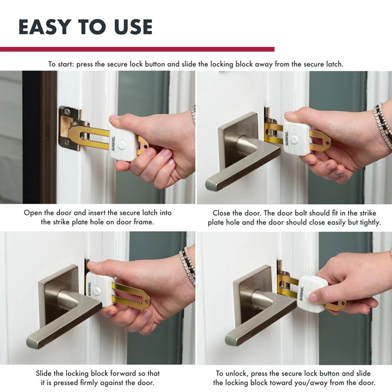 Sabre Compact Travel Door Lock - Click for larger image Sabre Compact Travel Door Lock