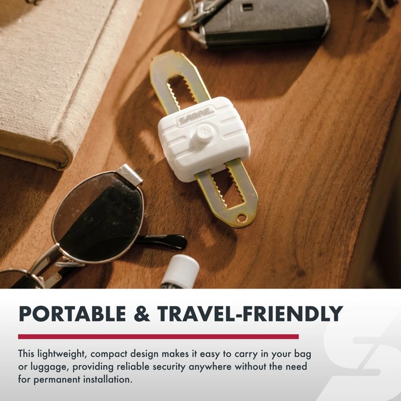 Sabre Compact Travel Door Lock - Click for larger image Sabre Compact Travel Door Lock