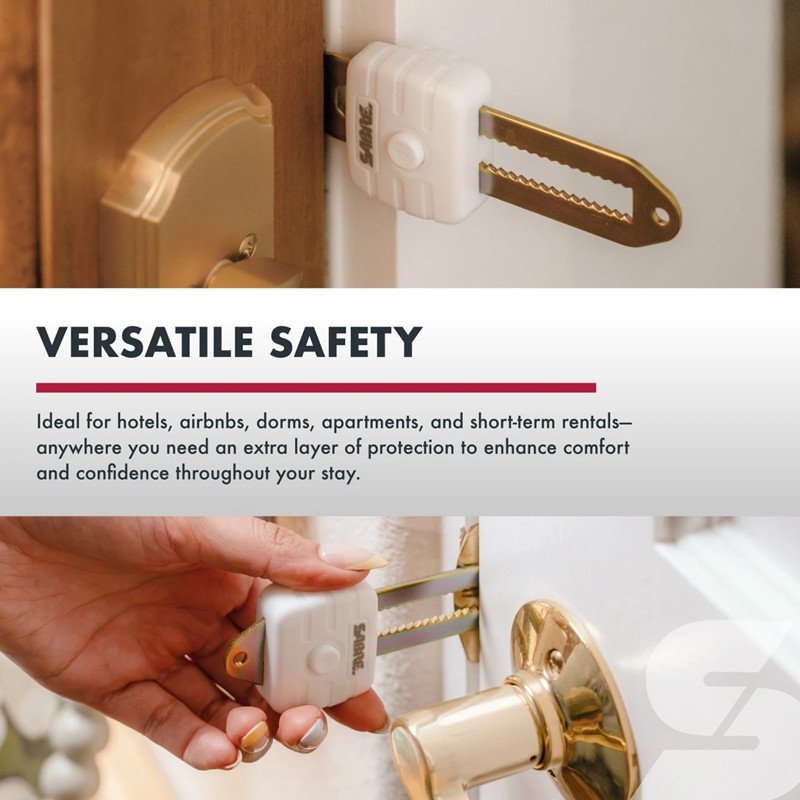 Sabre Compact Travel Door Lock - Click for larger image Sabre Compact Travel Door Lock