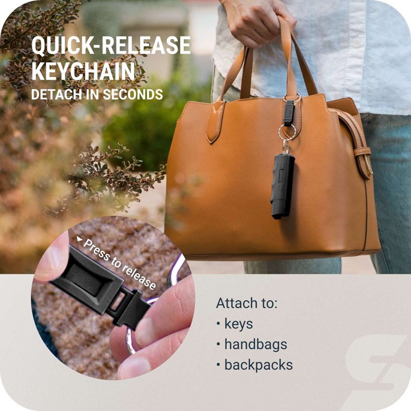 Sabre Pepper Spray with Quick Release Keychain - Black - Click for larger image Sabre Pepper Spray with Quick Release Keychain - Black