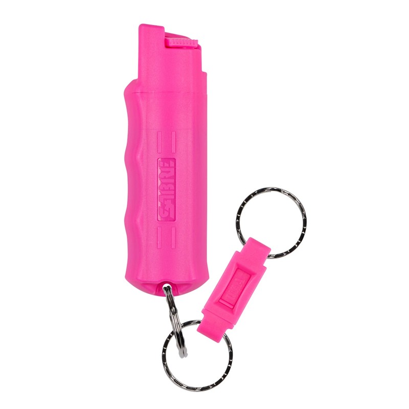 Sabre Pepper Spray with Quick Release Keychain - Pink - Click for larger image Sabre Pepper Spray with Quick Release Keychain - Pink