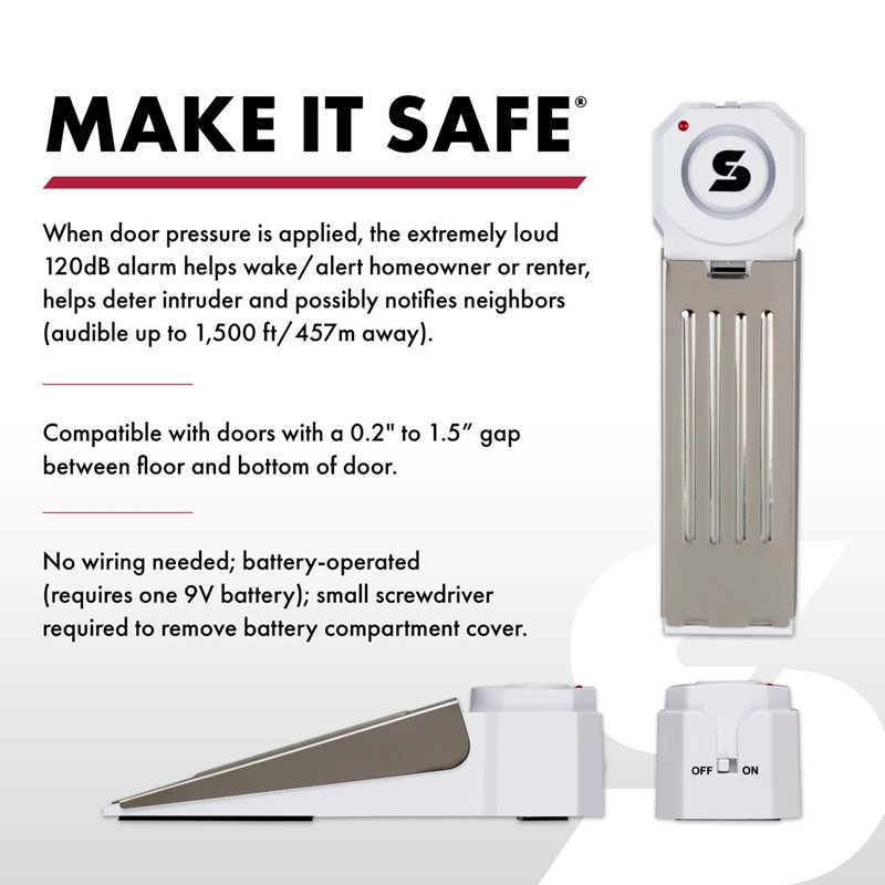 Sabre Wedge Door Stop Alarm - Click for larger image Sabre Wedge Door Stop Alarm