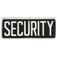 Large Security Back Patch Badge Emblem 11X4 White/black 