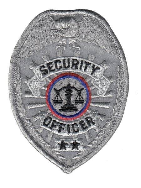 SECURITY OFFICER Badge Patch, Silver/Black, 3 Circle - Emblem Enterprises