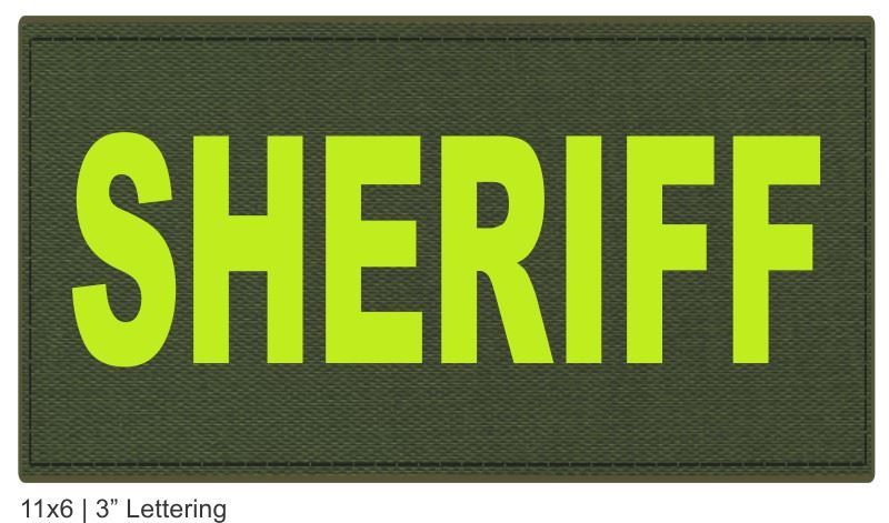SHERIFF ID Back Patches - 8.5x3.0 - White Lettering