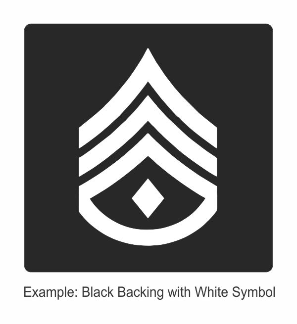 Square Rank Patch - Senior Sergeant - Three Stripes - Rocker & Diamond - Click for larger image Square Rank Patch - Senior Sergeant - Three Stripes - Rocker & Diamond