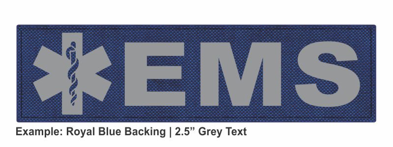 Stock ID Patch - EMS with Star of Life Symbol - 11x3 - Hook Backing - Click for larger image Stock ID Patch - EMS with Star of Life Symbol - 11x3 - Hook Backing