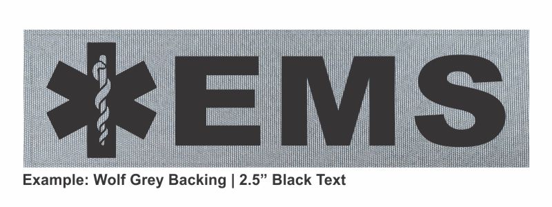 Stock ID Patch - EMS with Star of Life Symbol - 11x3 - Hook Backing - Click for larger image Stock ID Patch - EMS with Star of Life Symbol - 11x3 - Hook Backing