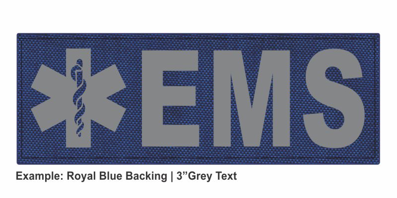 Stock ID Patch - EMS with Star of Life Symbol - 11x4 - Hook Backing - Click for larger image Stock ID Patch - EMS with Star of Life Symbol - 11x4 - Hook Backing