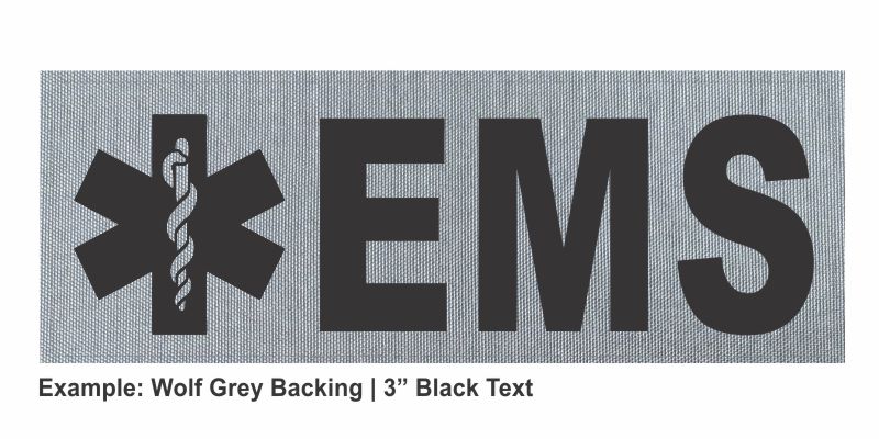 Stock ID Patch - EMS with Star of Life Symbol - 11x4 - Hook Backing - Click for larger image Stock ID Patch - EMS with Star of Life Symbol - 11x4 - Hook Backing