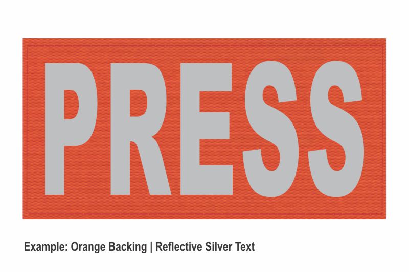 Stock ID Patch - PRESS - 8x4 - Hook Backing - Click for larger image Stock ID Patch - PRESS - 8x4 - Hook Backing