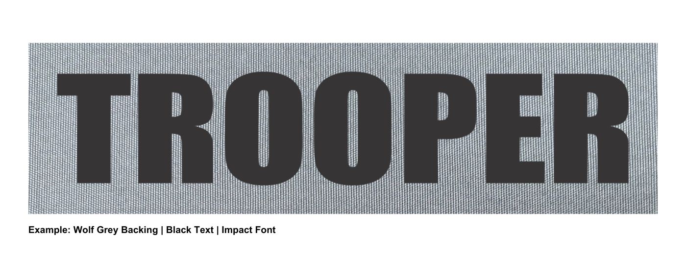 Stock ID Patch - TROOPER - 11x3 - Hook Base - Click for larger image Stock ID Patch - TROOPER - 11x3 - Hook Base