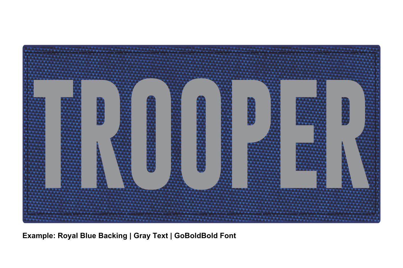Stock ID Patch - TROOPER - 8x4 - Hook Base - Click for larger image Stock ID Patch - TROOPER - 8x4 - Hook Base