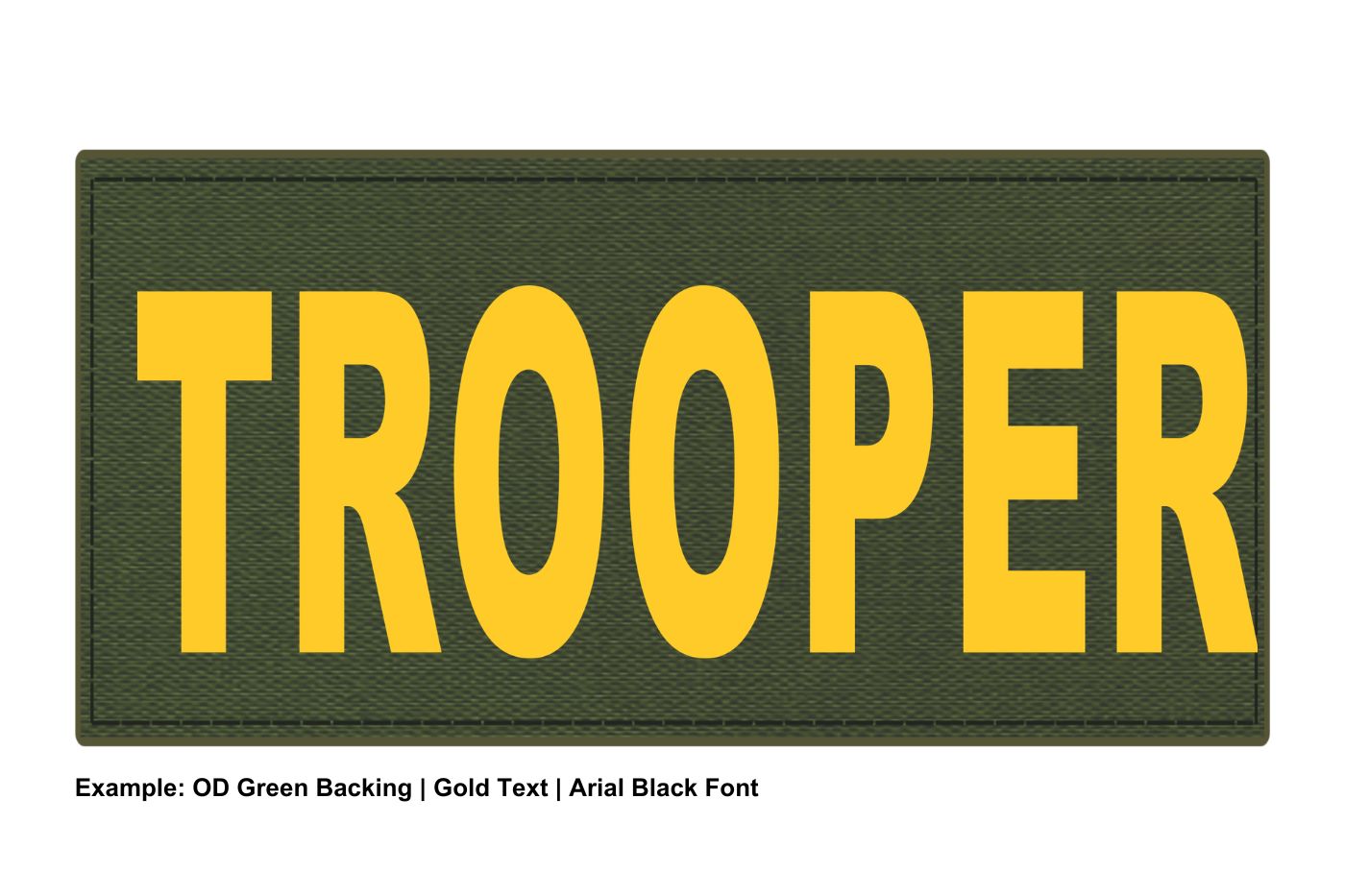 Stock ID Patch - TROOPER - 8x4 - Hook Base - Click for larger image Stock ID Patch - TROOPER - 8x4 - Hook Base