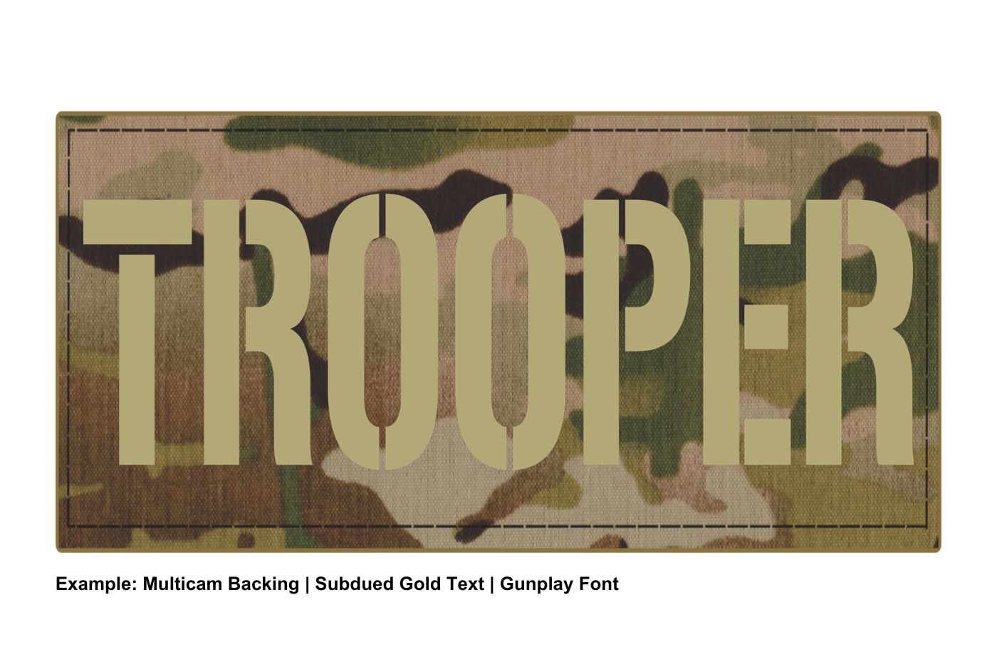 Stock ID Patch - TROOPER - 8x4 - Hook Base - Click for larger image Stock ID Patch - TROOPER - 8x4 - Hook Base