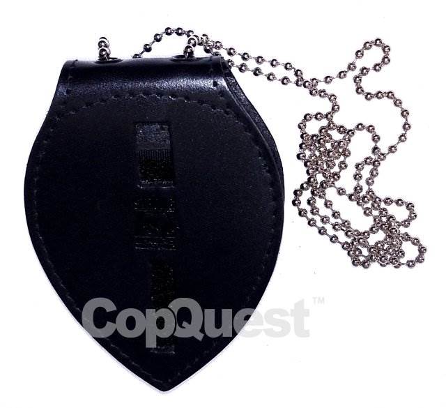 Strong Leather 71337-0002 Small Shield Closure Badge Holder Chain Black 