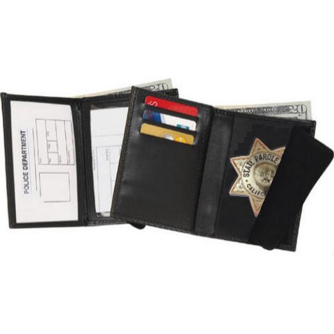 Horizontal Hidden Badge Wallet with ID and Credit Card Slots