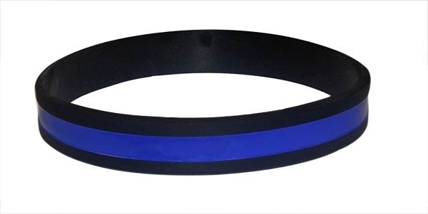 Thin Blue Line PVC Wristband - 15% Off